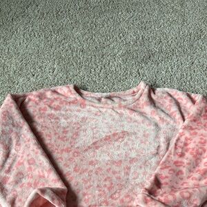 Pink Leopard Print Fleece Top